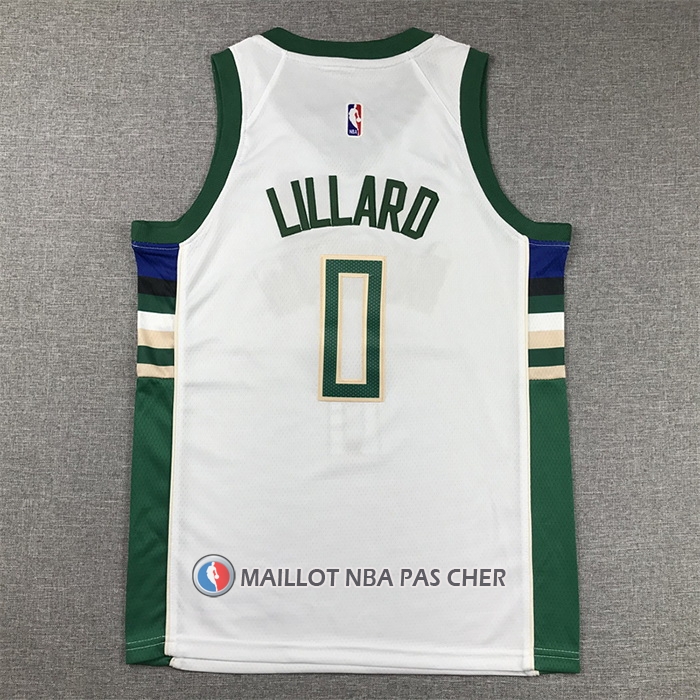 Maillot Enfant Milwaukee Bucks Damian Lillard NO 0 Association 2022-23 Blanc